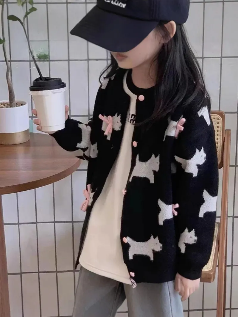【150-170cm】カーディガン 女の子 ルーズ おしゃれ 定番 シンプル ニット アウター