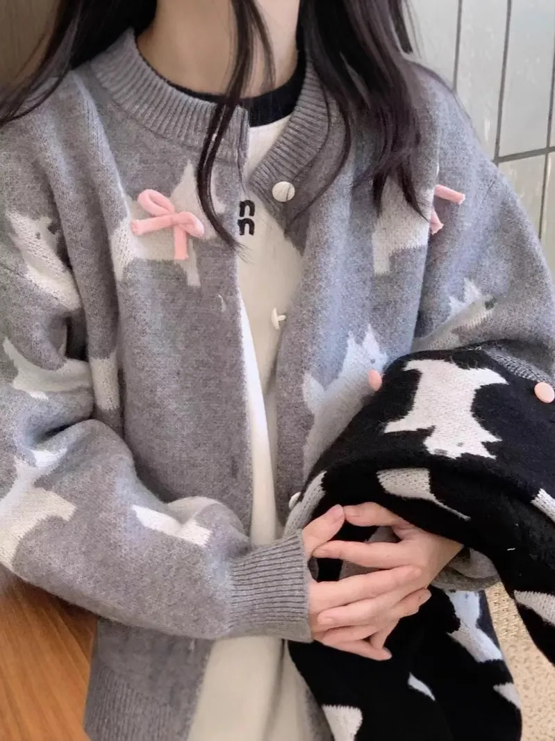 【150-170cm】カーディガン 女の子 ルーズ おしゃれ 定番 シンプル ニット アウター