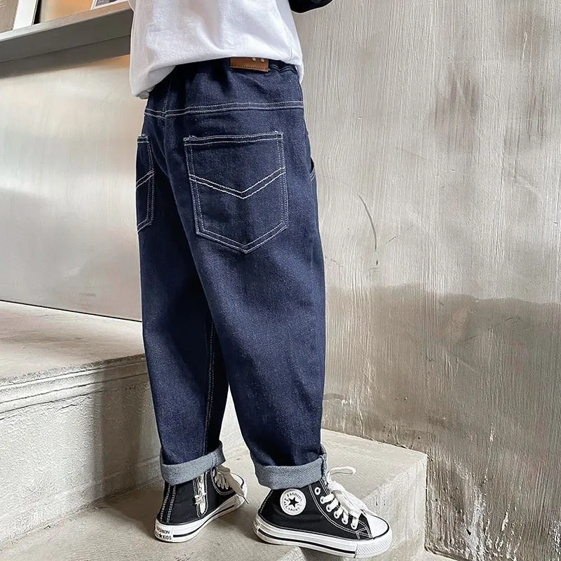 【110-160cm】話題沸騰中 カジュアル シンプル 合わせやすい 男の子 デニムパンツ