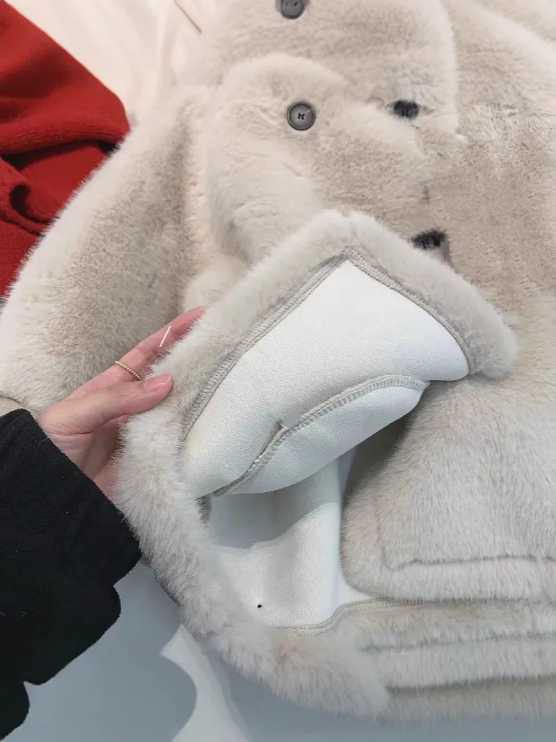 【120-170cm】アウター ふわふわ あったか シンプル 定番 女の子 スタンドネック コート