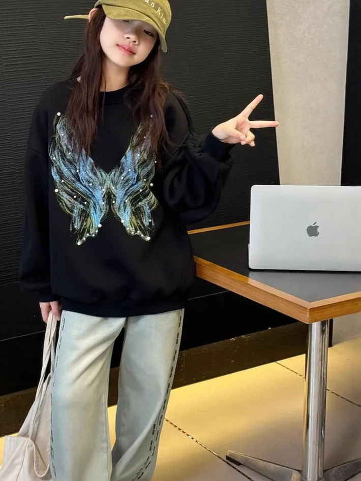 【120-170cm】トレーナー 女の子 ラウンドネック カジュアル おしゃれ 人気 トップス