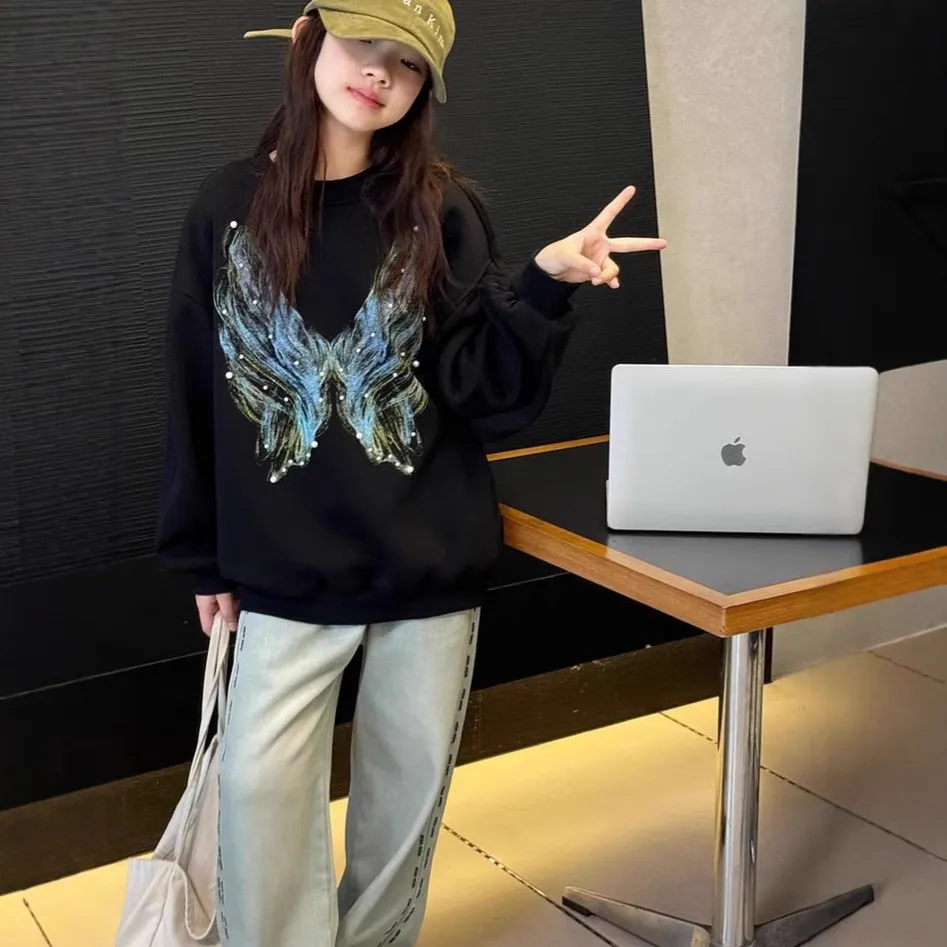 【120-170cm】トレーナー 女の子 ラウンドネック カジュアル おしゃれ 人気 トップス