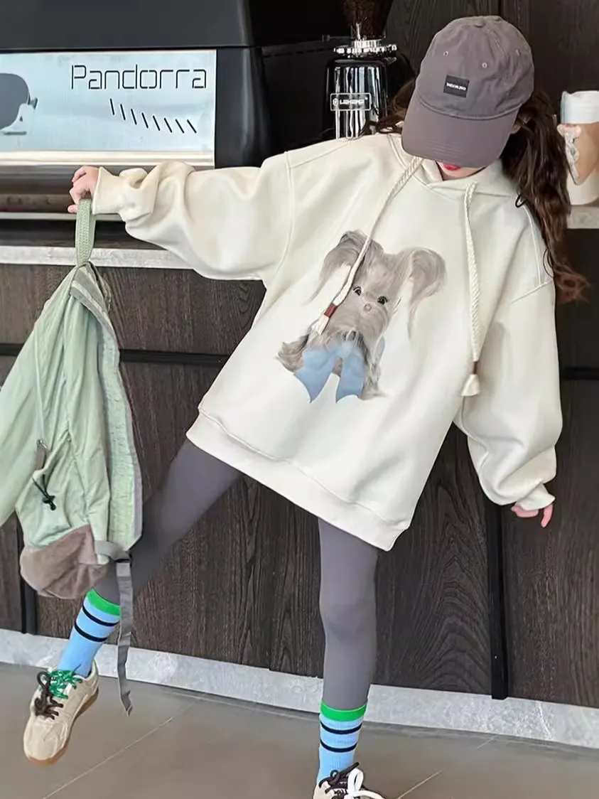 【120-170cm】絶対欲しい！女の子 シンプル 着心地良い フード付き カートゥーン パーカー