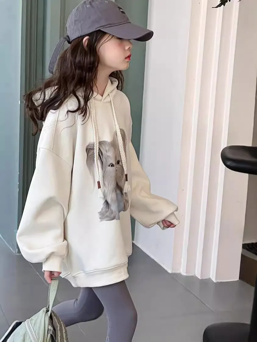 【120-170cm】絶対欲しい！女の子 シンプル 着心地良い フード付き カートゥーン パーカー
