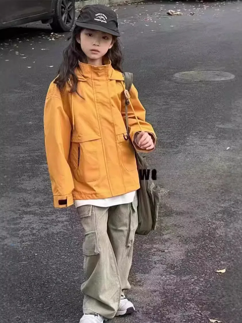 【120-170cm】人気上昇中 女の子 シンプル 定番 アウター 合わせやすい フード付き ジャケット