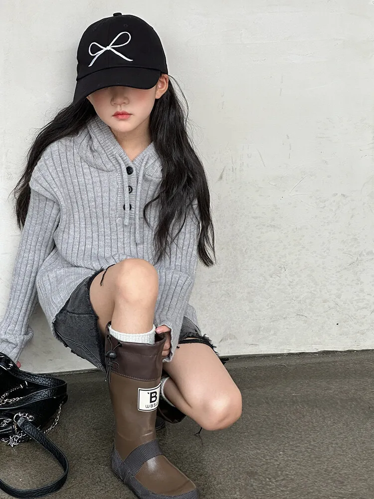 【120-170cm】よく売れる シンプル 定番 合わせやすい 着心地良い フード付き ニット トップス