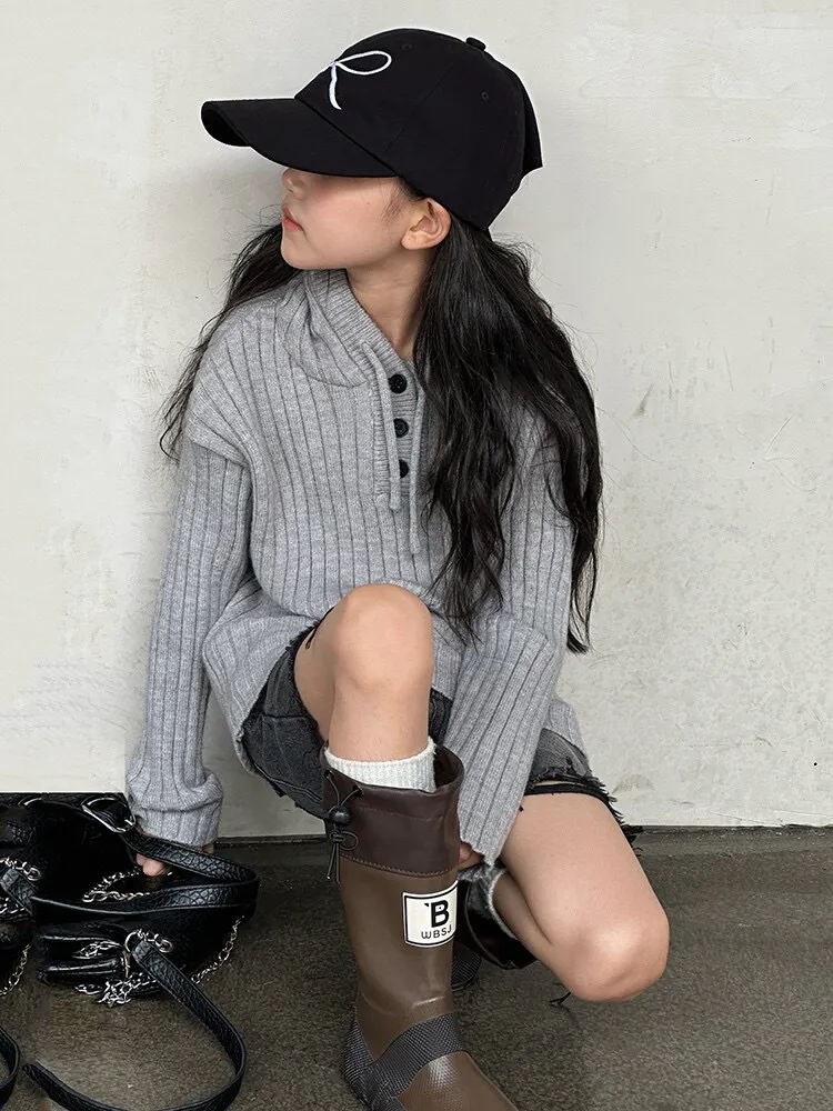 【120-170cm】よく売れる シンプル 定番 合わせやすい 着心地良い フード付き ニット トップス