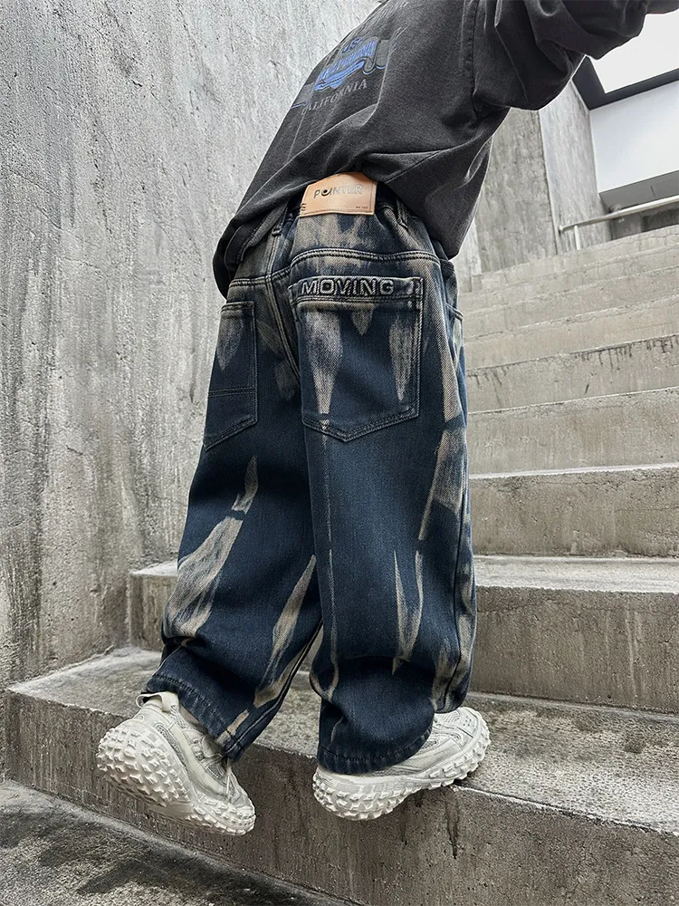 【120-170cm】人気上昇中 個性 男の子 カジュアル トレンド ルーズ 人気 デニムパンツ