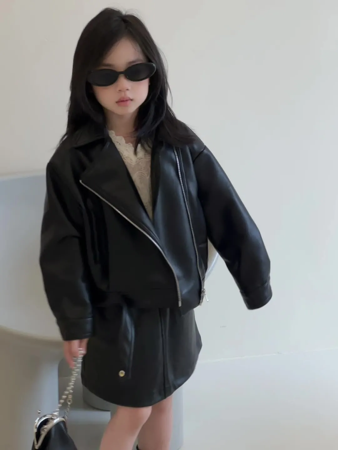 【90-160cm】二点セット 単品注文可 女の子 カジュアル 無地 トレンド ジャケット+スカートセットアップ