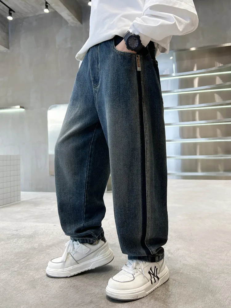 【120-170cm】絶対見逃さないで 大人気 カジュアル 合わせやすい 男の子 デニム パンツ