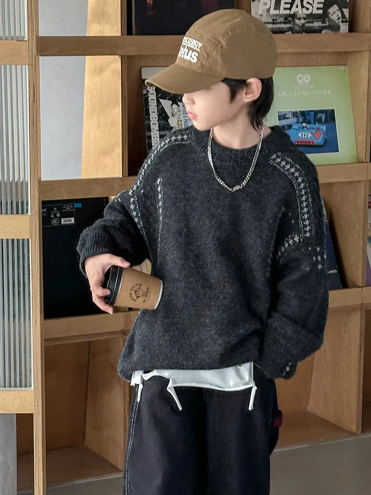 【120-170cm】絶対後悔しない 着心地良い 特別なデザイン シンプル 男の子 ニット セーター