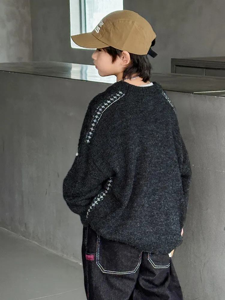 【120-170cm】絶対後悔しない 着心地良い 特別なデザイン シンプル 男の子 ニット セーター