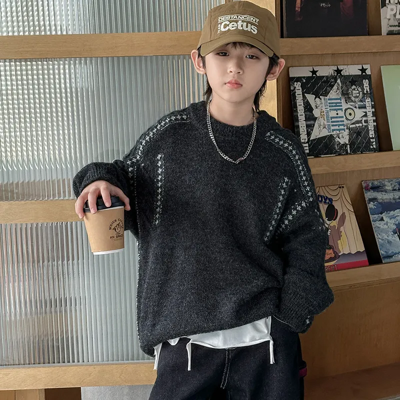 【120-170cm】絶対後悔しない 着心地良い 特別なデザイン シンプル 男の子 ニット セーター
