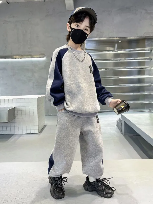 【120-170cm】二点セット よく売れる カジュアル 快適 男の子 トレーナー＋パンツ セットアップ