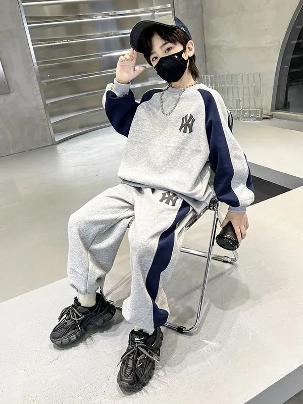 【120-170cm】二点セット よく売れる カジュアル 快適 男の子 トレーナー＋パンツ セットアップ