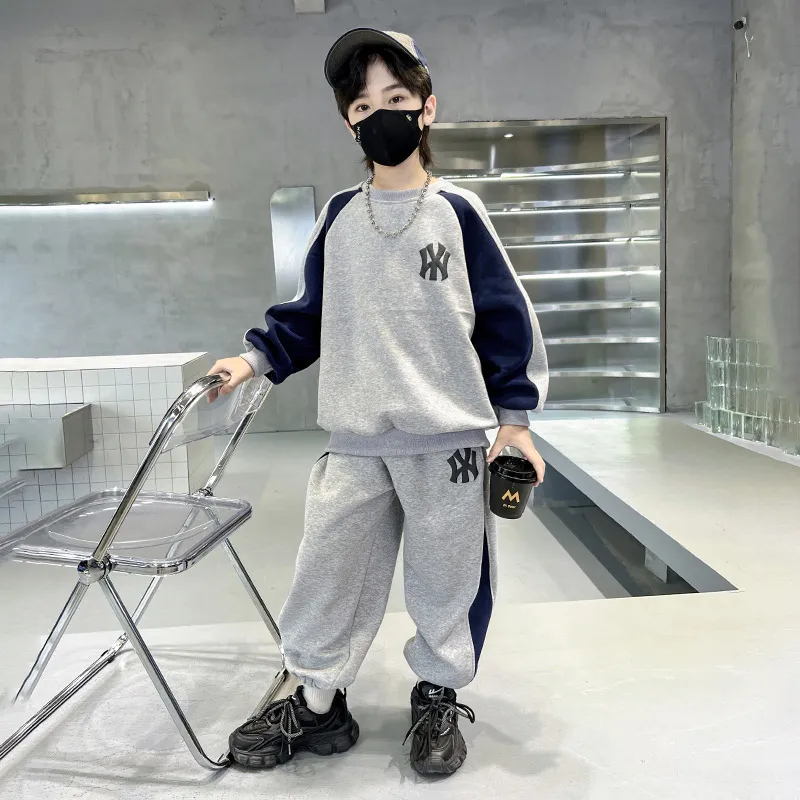 【120-170cm】二点セット よく売れる カジュアル 快適 男の子 トレーナー＋パンツ セットアップ