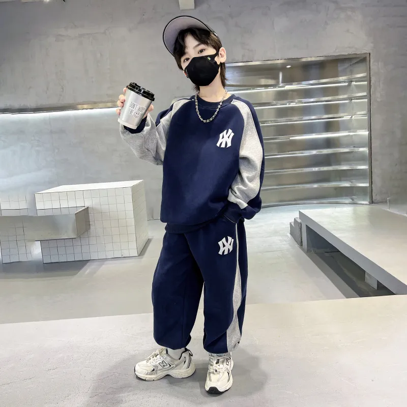【120-170cm】二点セット よく売れる カジュアル 快適 男の子 トレーナー+パンツ セットアップ