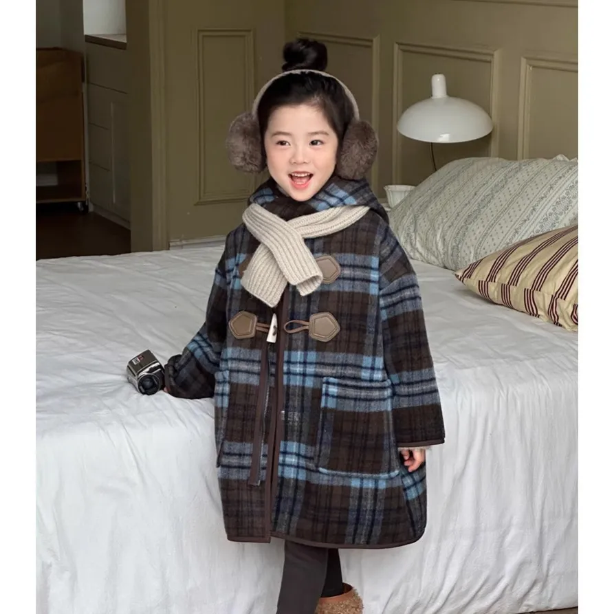 【120-170cm】絶対流行 オシャレ度高め 定番 オシャレ 合わせやすい チェック柄 女の子 コート