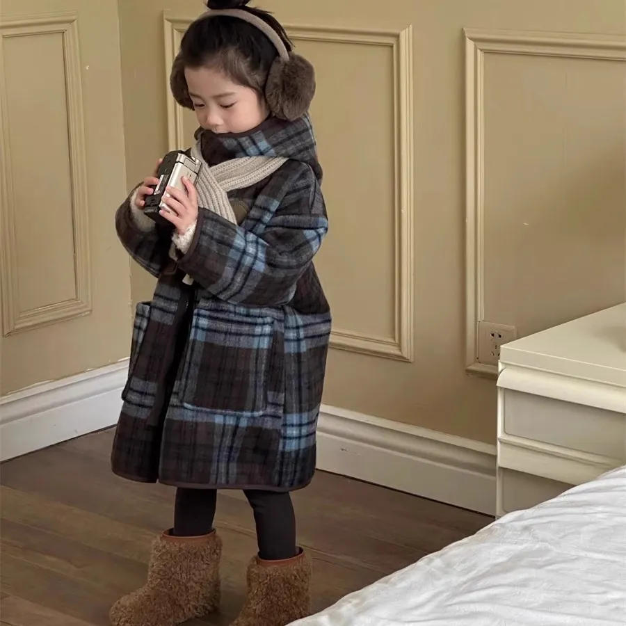 【120-170cm】絶対流行 オシャレ度高め 定番 オシャレ 合わせやすい チェック柄 女の子 コート