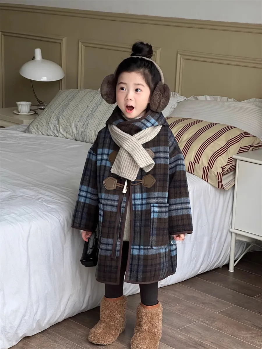【120-170cm】絶対流行 オシャレ度高め 定番 オシャレ 合わせやすい チェック柄 女の子 コート