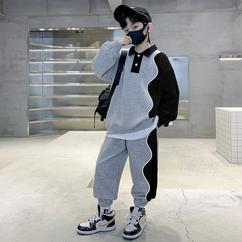 【120-170cm】二点セット 人気商品 カジュアル スポーツ 男の子 トップス＋ボトムス セットアップ