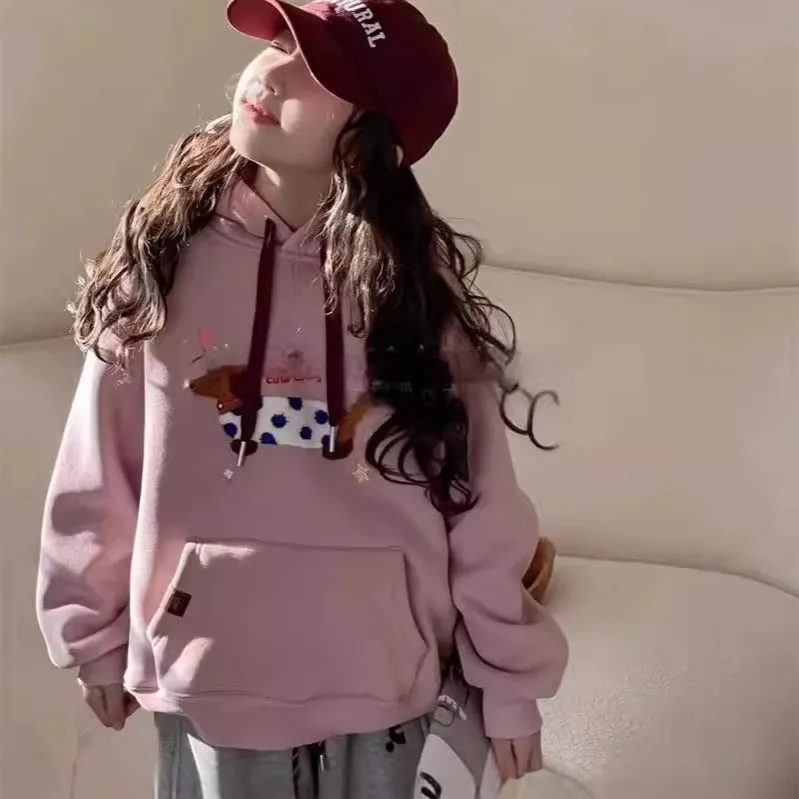 【120-170cm】パーカー 女の子 可愛い カートゥーン フード付き カジュアル 合わせやすい おしゃれ パーカー