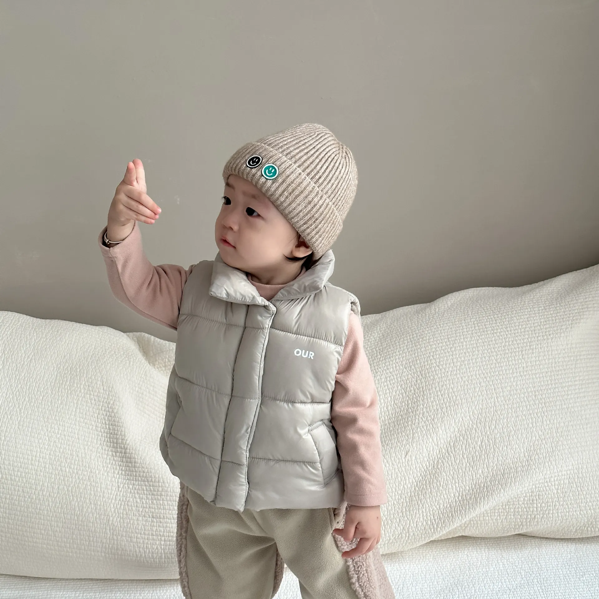 【66-100cm】話題沸騰中 質感いい 合わせやすい ナチュラル あったか ベビー ベスト