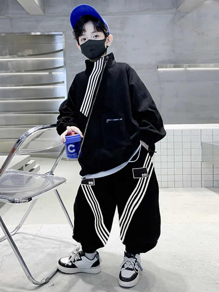 【120-170cm】二点セット 大好評 カッコイイ カジュアル 男の子 トップス＋パンツ セットアップ