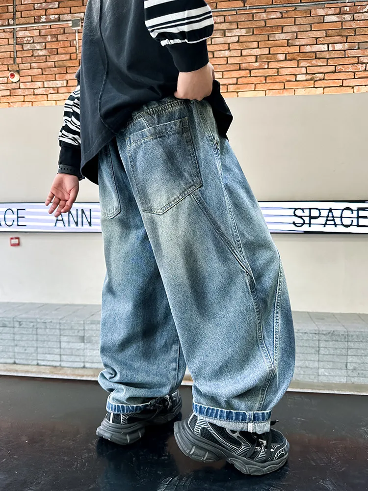 【120-170cm】人気爆発中 ファッション カジュアル オーバーサイズ  男の子 デニム パンツ