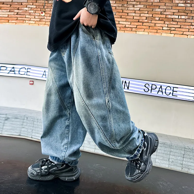 【120-170cm】人気爆発中 ファッション カジュアル オーバーサイズ  男の子 デニム パンツ