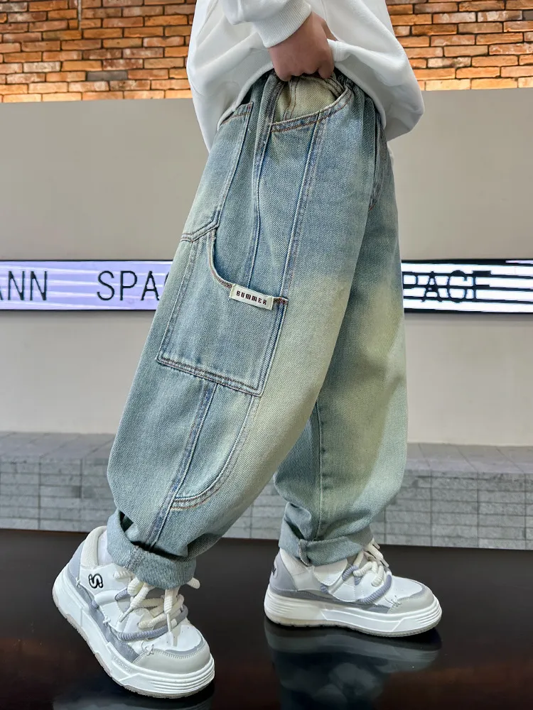 【120-170cm】存在感アップ 大人気 カジュアル ファッション 合わせやすい 男の子 デニム パンツ