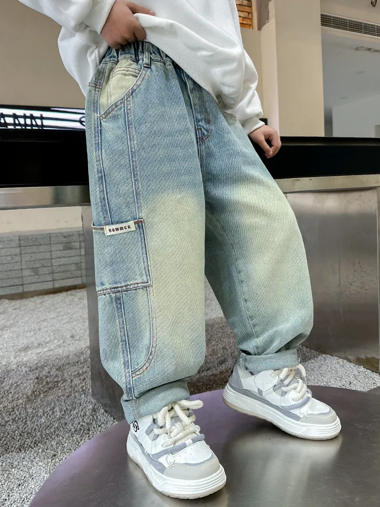 【120-170cm】存在感アップ 大人気 カジュアル ファッション 合わせやすい 男の子 デニム パンツ