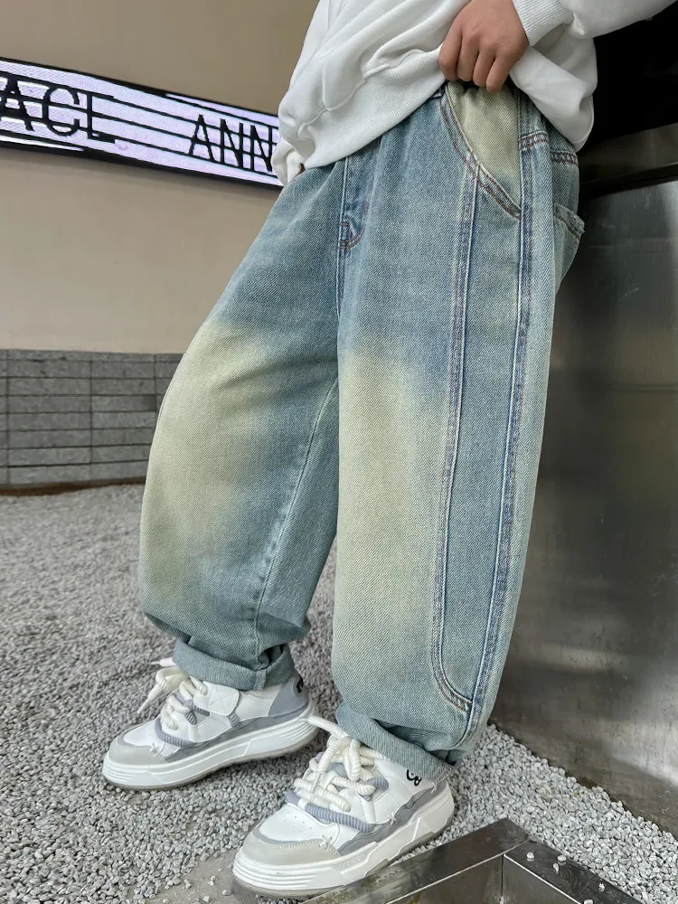 【120-170cm】存在感アップ 大人気 カジュアル ファッション 合わせやすい 男の子 デニム パンツ