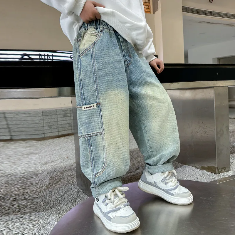 【120-170cm】存在感アップ 大人気 カジュアル ファッション 合わせやすい 男の子 デニム パンツ