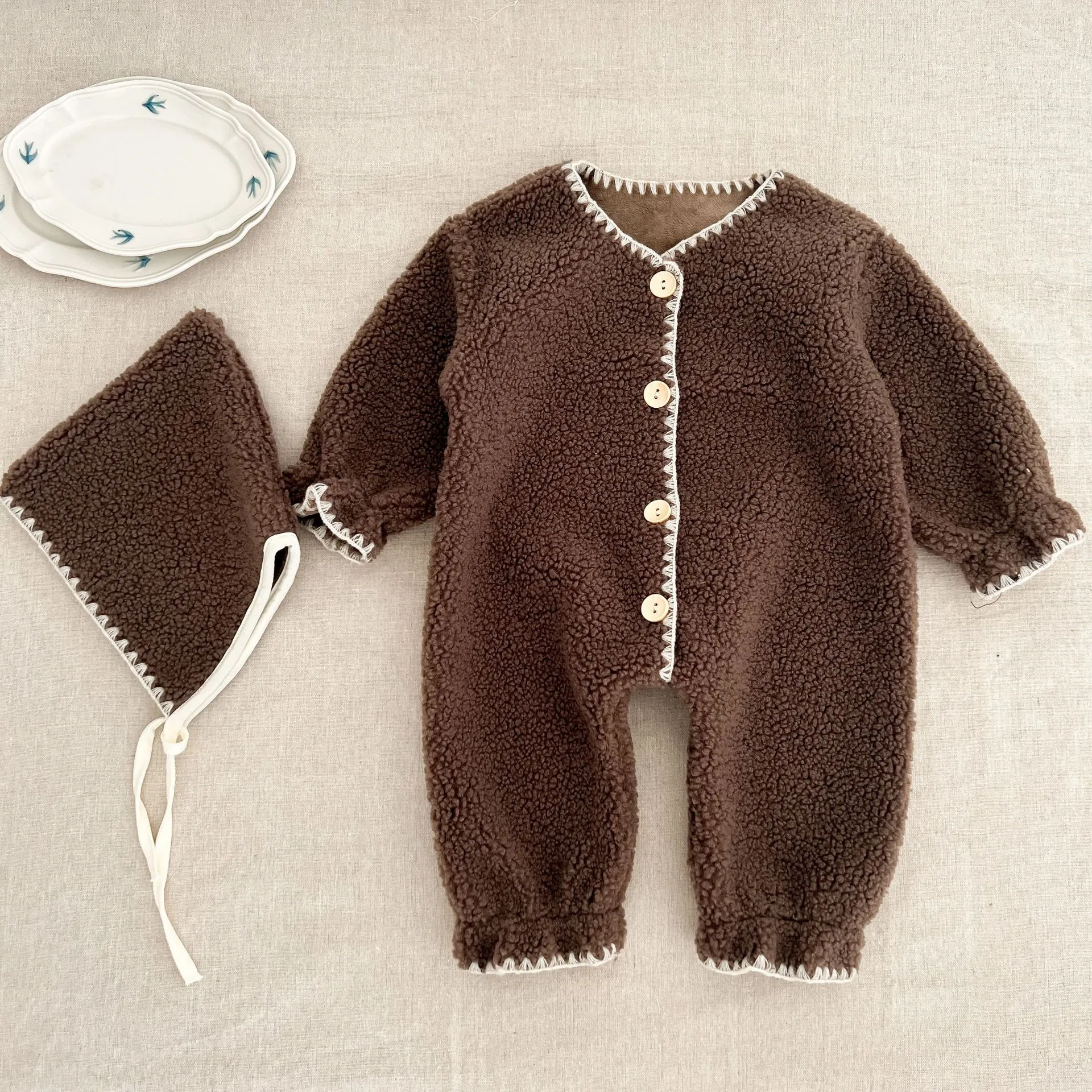 【66-100cm】絶対欲しい 大人気 肌に優しい もこもこ あったか ベビー 長袖 ロンパース