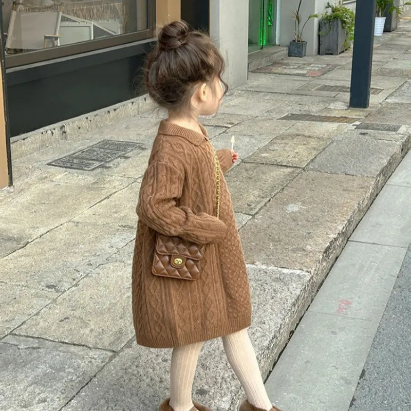 【90-140cm】好感度100％  オシャレ 大好評 流行 きれいめ  女の子 ニット ワンピース