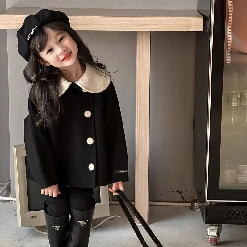 【90-140cm】オシャレ度高め スウィート ガーリッシュ ピーターパン・カラー 女の子 アウター
