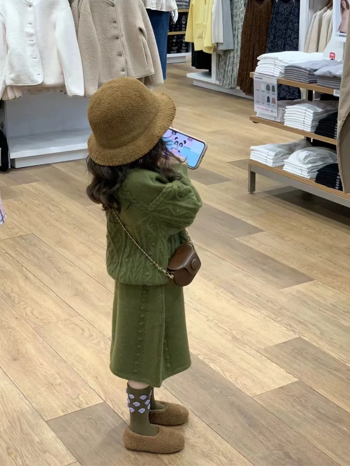 【90-140cm】二点セット ins風 ファッション ガーリッシュ 女の子 ニット セーター＋スカート セットアップ