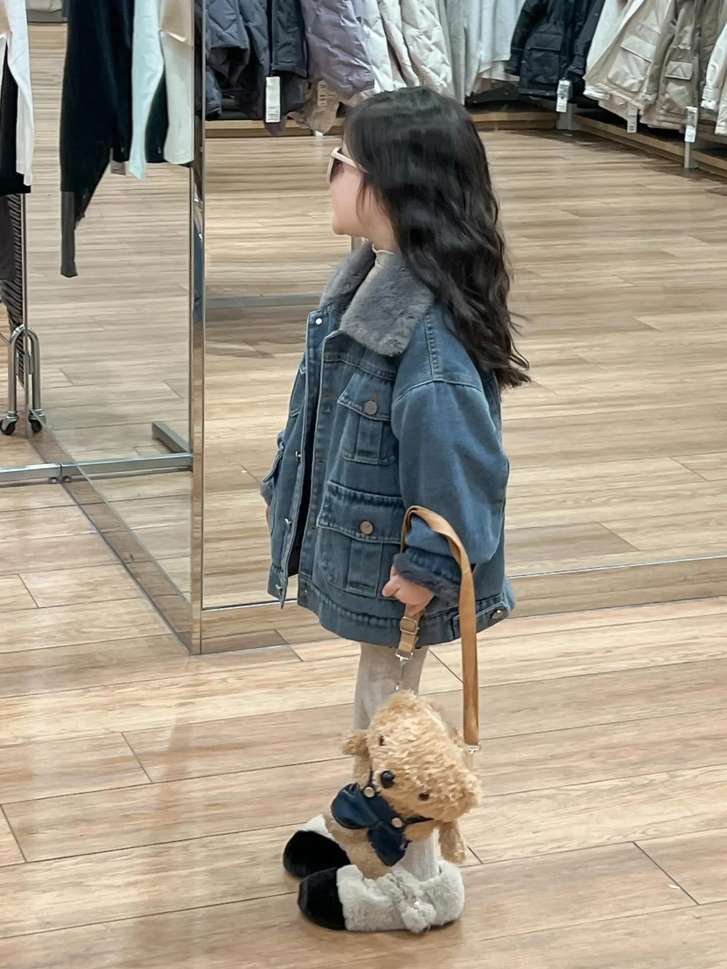 【90-140cm】毎日着たくなる カジュアル オシャレ あったか 合わせやすい 女の子 デニム アウター