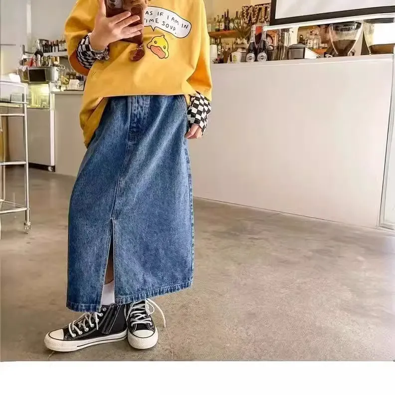 【100-150cm】絶対欲しい 大活躍 定番 合わせやすい 履きやすい 女の子 デニム スカート