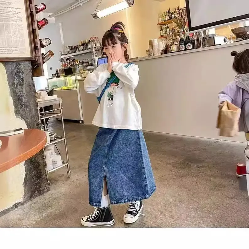 【100-150cm】絶対欲しい 大活躍 定番 合わせやすい 履きやすい 女の子 デニム スカート