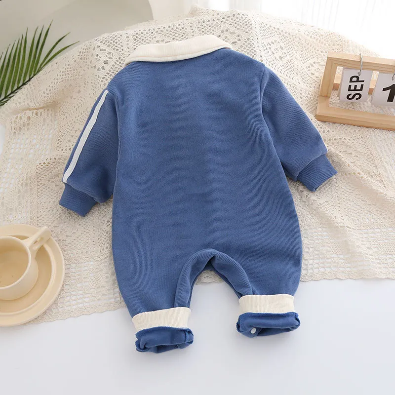 【59-90cm】元気いっぱい カートゥーン アルファベット 可愛い POLOネック ベビー ロンパース