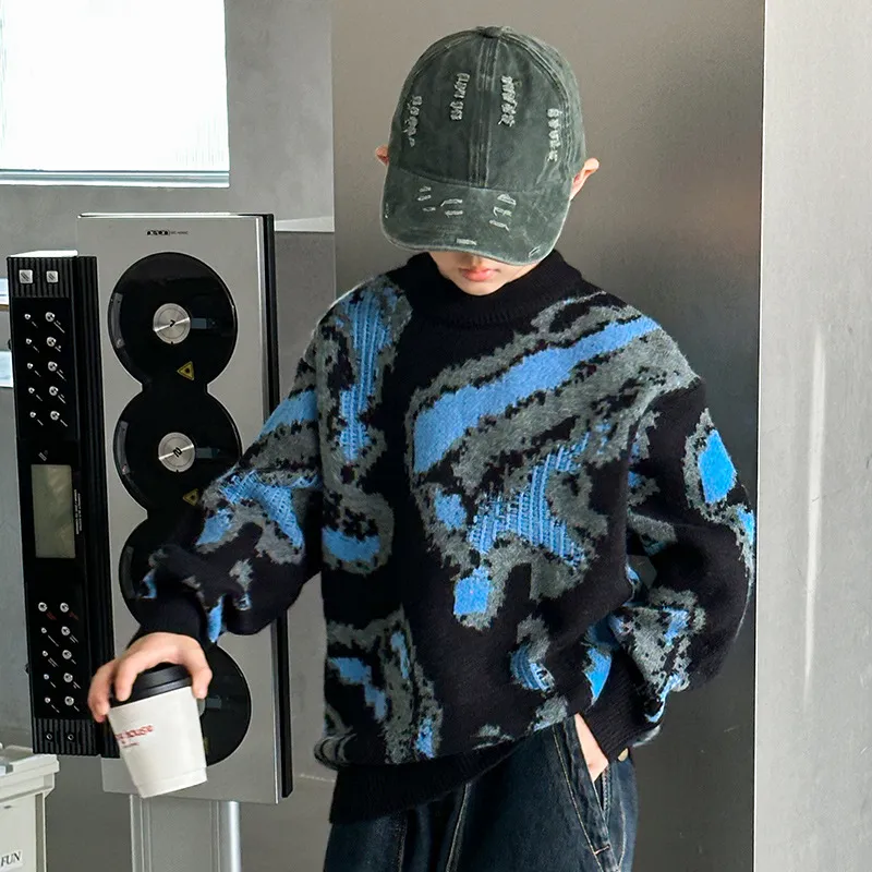 【120-170cm】人気上昇中 目立つ カジュアル ユニック クール 男の子 ニット セーター