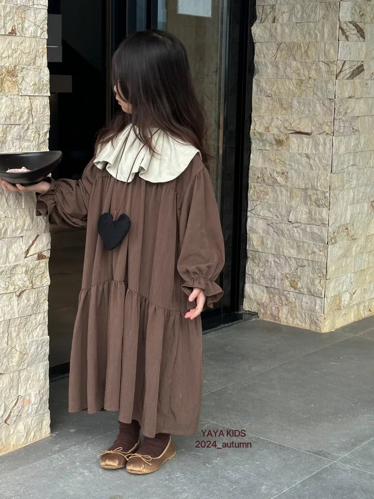 【90-140cm】絶対後悔しない シンプル ナチュラル ゆったり 女の子 長袖 ワンピース
