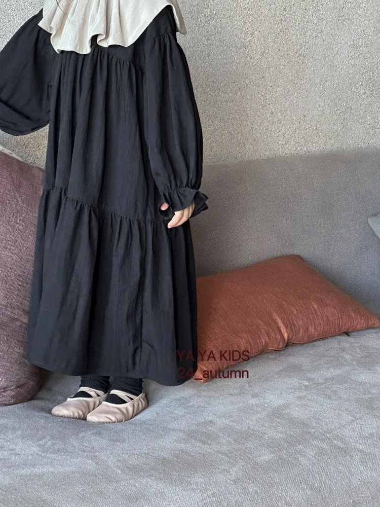 【90-140cm】絶対後悔しない シンプル ナチュラル ゆったり 女の子 長袖 ワンピース