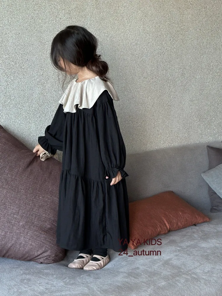 【90-140cm】絶対後悔しない シンプル ナチュラル ゆったり 女の子 長袖 ワンピース