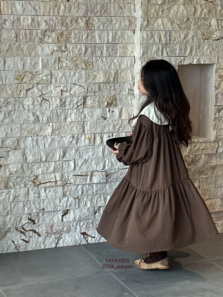 【90-140cm】絶対後悔しない シンプル ナチュラル ゆったり 女の子 長袖 ワンピース