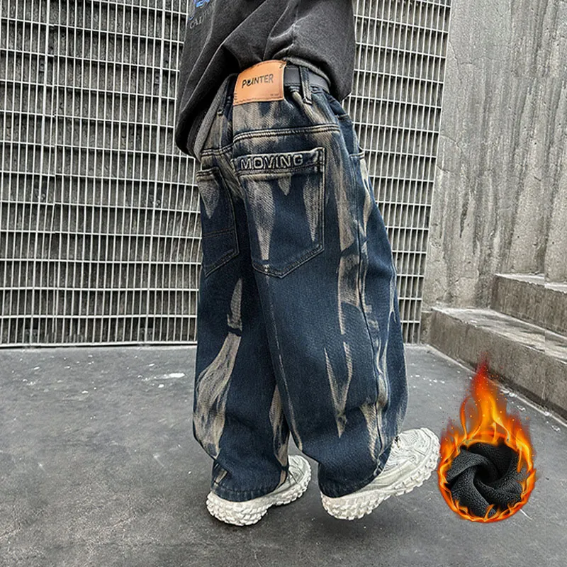 【120-170cm】人気上昇中 個性 男の子 カジュアル トレンド ルーズ 人気 デニムパンツ