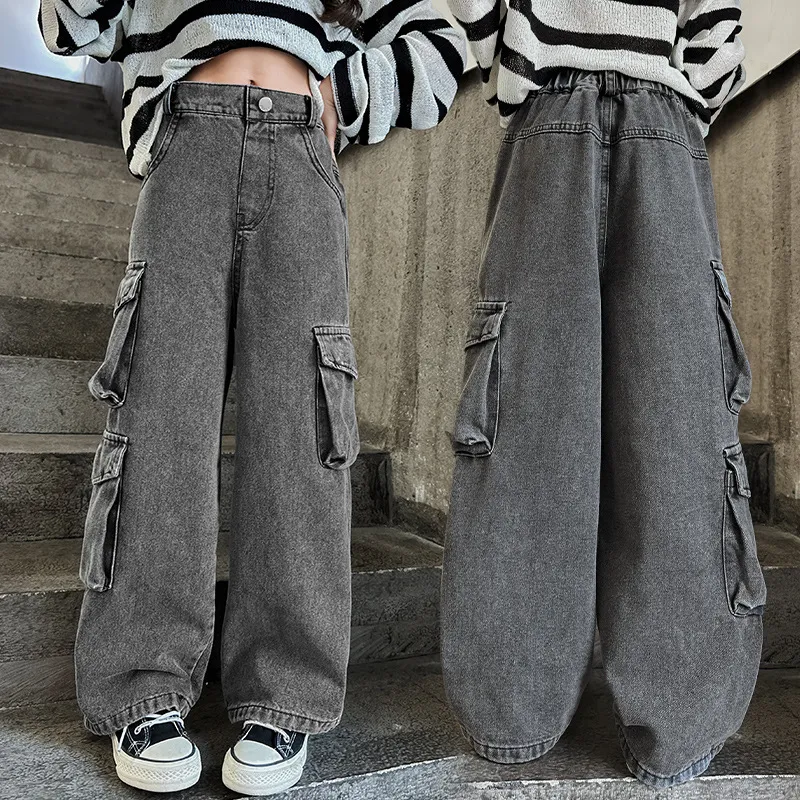 【120-170cm】大注目 カジュアル 履きやすい 合わせやすい トレンド デニムパンツ