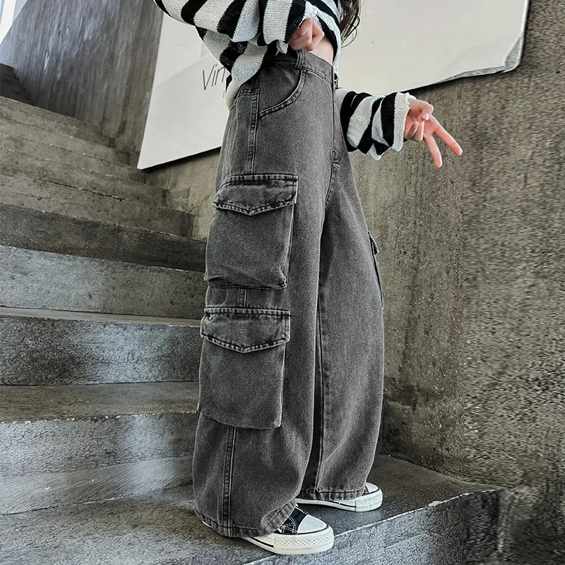 【120-170cm】大注目 カジュアル 履きやすい 合わせやすい トレンド デニムパンツ